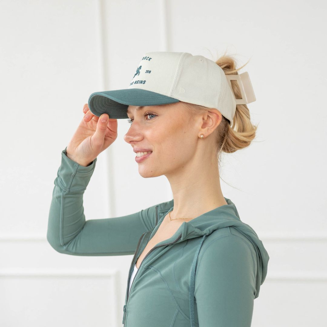 Vintage Fit hat in Emerald/Creme