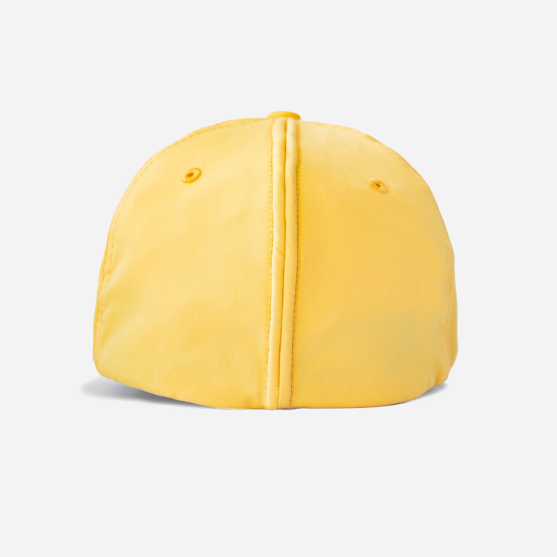 Back view of a bright yellow Adventure Fit Pineapple cap with visible stitching and ventilation eyelets.