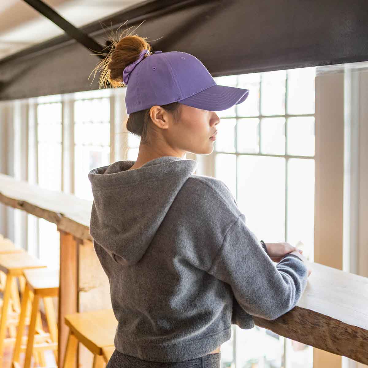 Ponyback Adult Everyday Fit Ponytail hat Violet XS S Magnetic Ponytail Hat